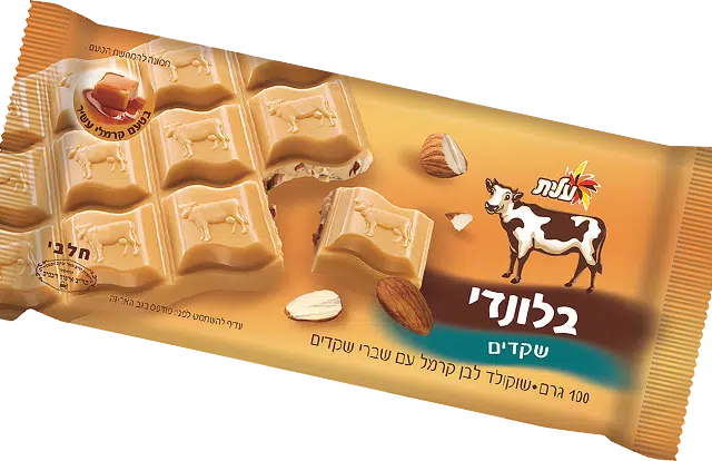 שוקולד פרה בלונדי עם שברי שקדים