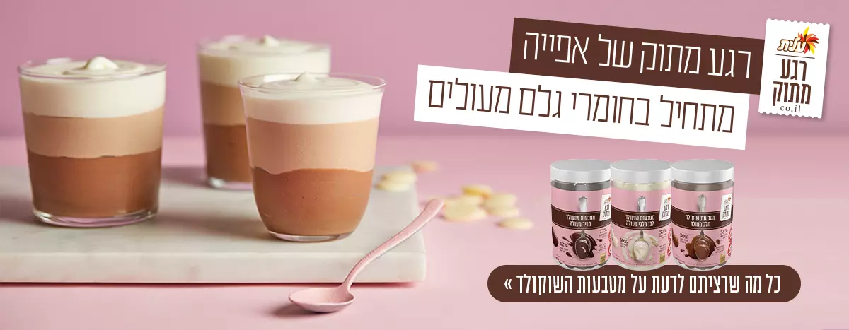 רגע מתוק של אפייה מתחיל בחומרי גלם מעולים - לחצו כאן למתחם מטבעות שוקולד