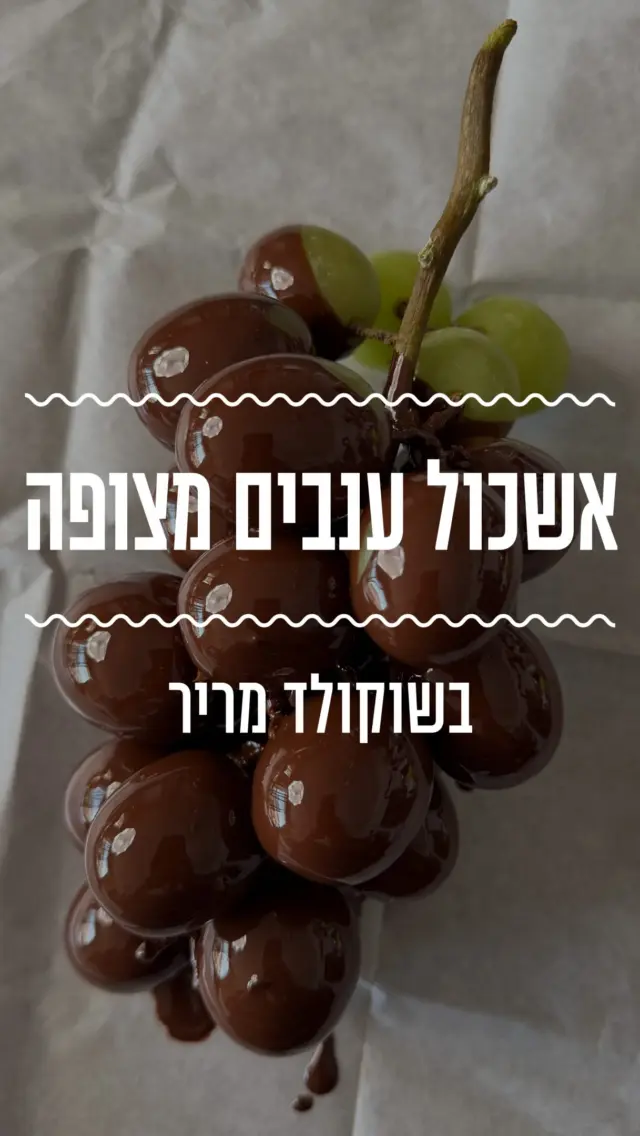 ⁨	ענבים מצופים בשוקולד🍇🍫 
למה לטבול אותם בנפרד כשאפשר פשוט לטבול את כל האשכול?
גם טעים וגם פעילות כיפית עם הילדים לחופש הגדול שמתחיל ממש היום😍⁩